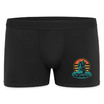 Katze Ramen Retro - Männer Boxer Shorts - Schwarz - Vorne