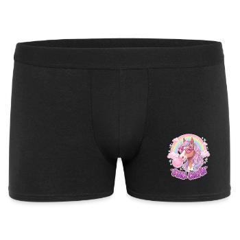Stallchefin Pferdemädchen Reiterhof Reitersprüche - Männer Boxer Shorts - Schwarz - Vorne