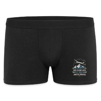 Flugplatz ist mein Zuhause Segelflug - Männer Boxer Shorts - Schwarz - Vorne