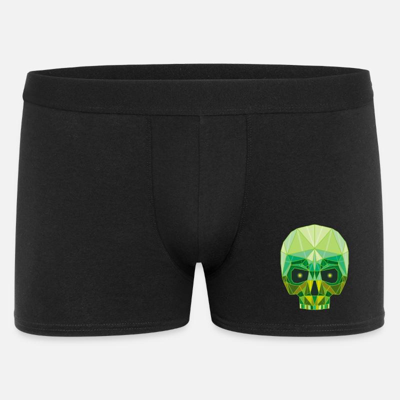 Smaragdgrüner Todeskopf - Männer Boxer Shorts - Schwarz