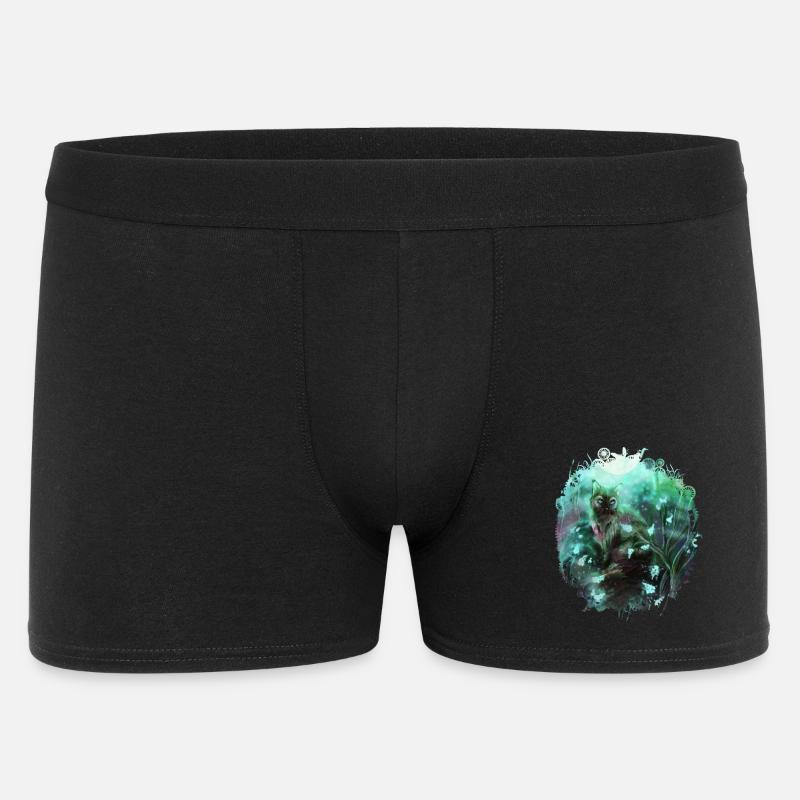 Chat dans la forêt magique - Boxer Homme - noir