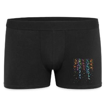 Silvester. Bunte Luftschlangen mit Konfetti. - Männer Boxer Shorts - Schwarz - Vorne