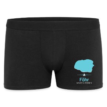 Föhr | Design-Landkarte - Männer Boxer Shorts - Schwarz - Vorne