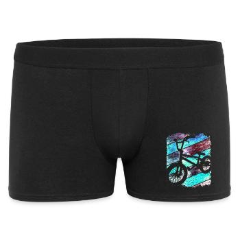 BMX Rad | BMX Fahrrad | BMX Bike | BMX Blau - Männer Boxer Shorts - Schwarz - Vorne