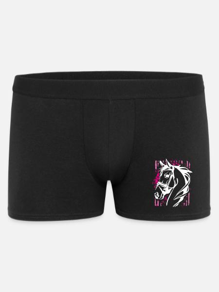 Graffiti-Stil Pferd mit Pinkem Farbsplash - Männer Boxer Shorts - Schwarz