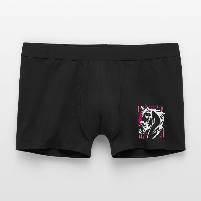 Graffiti-Stil Pferd mit Pinkem Farbsplash Männer Boxer Shorts