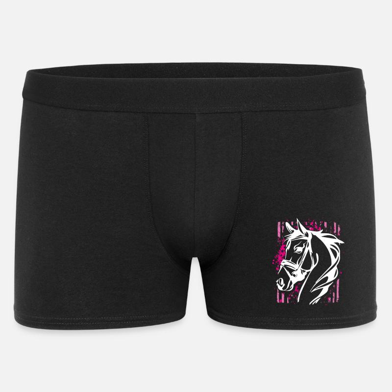 Graffiti-Stil Pferd mit Pinkem Farbsplash - Männer Boxer Shorts - Schwarz
