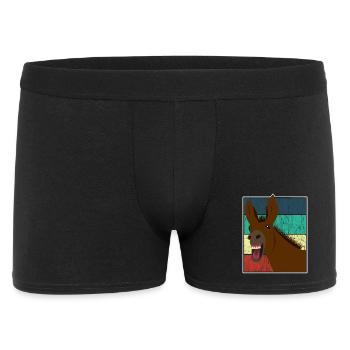 Maultier Muli Esel Pferd Vintage Geschenk - Männer Boxer Shorts - Schwarz - Vorne