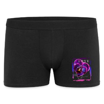 Love matters Blume Valentinstag Romantiker Spruch - Männer Boxer Shorts - Schwarz - Vorne
