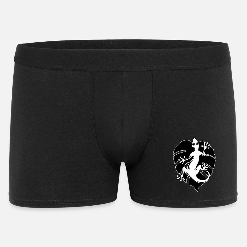 Salamander und Blatt - Männer Boxer Shorts - Schwarz