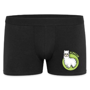 alpaga lama symbole bande dessinée dessin animé mignon icône alpaga - Boxer Homme - noir - Devant