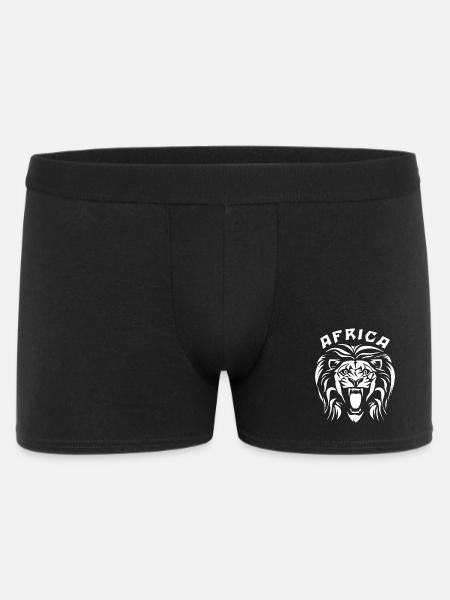 African lion's head and text Africa - Men's Boxer Shorts - black