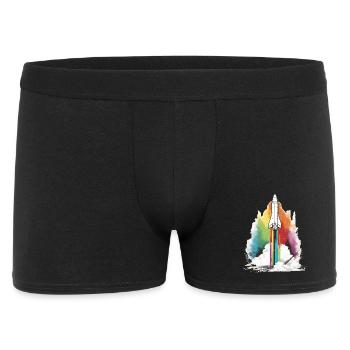 Fusée arc-en-ciel - Boxer Homme - noir - Devant
