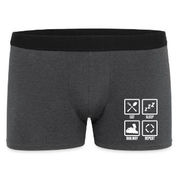 Eat Sleep Train Repeat - Men's Boxer Shorts - charcoal grey - Front