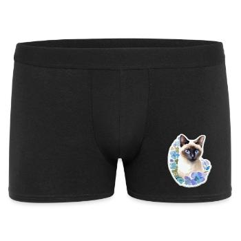 Siamkatze - Männer Boxer Shorts - Schwarz - Vorne