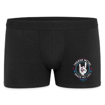 Thrash Metal saved my Life - Mano cornuta - Männer Boxer Shorts - Schwarz - Vorne