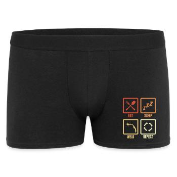 Eat Sleep Weld Repeat - Männer Boxer Shorts - Schwarz - Vorne