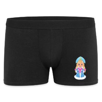 Ded Moroz Snegurotschka russischer Weihnachtsmann - Männer Boxer Shorts - Schwarz - Vorne
