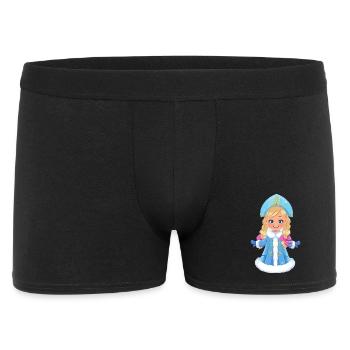 Ded Moroz Snegurotschka russischer Weihnachtsmann - Männer Boxer Shorts - Schwarz - Vorne