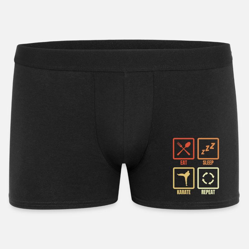 Manger Sommeil Karaté Répéter - Boxer Homme - noir