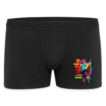 Über die Mauer mit Frauen Power - Männer Boxer Shorts - Schwarz - Vorne