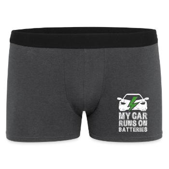 My Car Runs On Batteries eCar Electric Car - Men's Boxer Shorts - charcoal grey - Front
