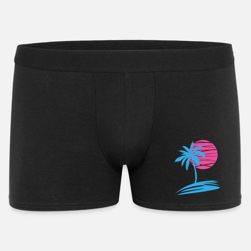 SUMMER PALME VOR SONNE - Männer Boxer Shorts - Schwarz