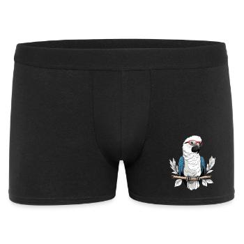 Parrot with glasses - Men's Boxer Shorts - black - Front
