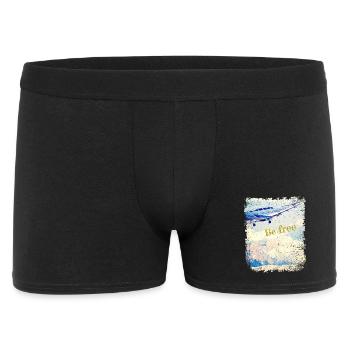 Be free - Old Airplane - Vintage Look - Men's Boxer Shorts - black - Front