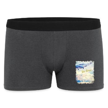 Be free - Old Airplane - Vintage Look - Men's Boxer Shorts - charcoal grey - Front