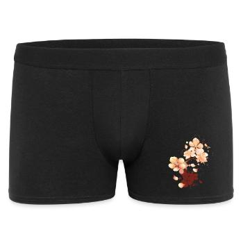 Graffiti de fleur de pêcher dans un ton pêche velouté - Boxer Homme - noir - Devant