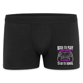 Né pour jouer, forcé d’aller à l’école, jouer - Boxer Homme - noir - Devant