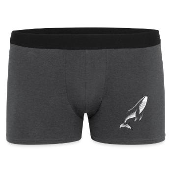 Illustration en forme de Whale Dotwork pour les amateurs de mer - Boxer Homme - charbon - Devant