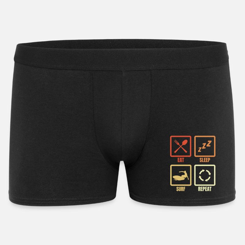Eat Sleep Surf Repeat - Männer Boxer Shorts - Schwarz