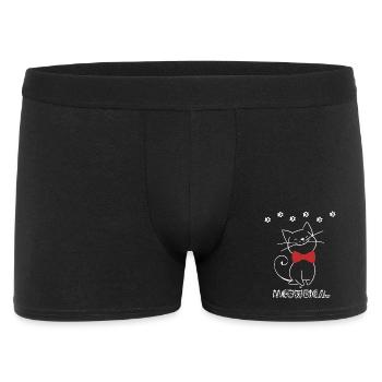 Illustration de chat ludique avec ruban rouge - Boxer Homme - noir - Devant