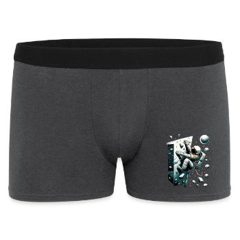 Bouldern Astronaut Raumfahrer Geschenk - Männer Boxer Shorts - Anthrazit - Vorne