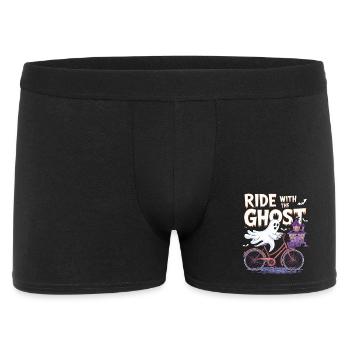 Ghostly Bicycle Ride Halloween Design - Men's Boxer Shorts - black - Front