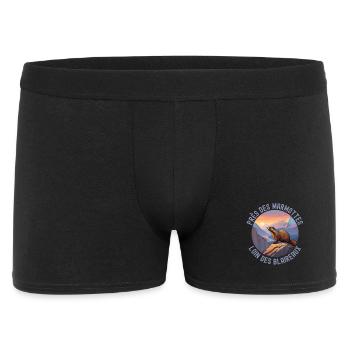 Montagne rando coucher de soleil marmotte - Boxer Homme - noir - Devant