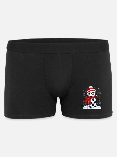 Schneemann Fußbälle - Männer Boxer Shorts - Schwarz