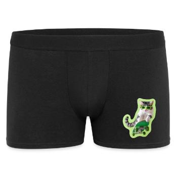 Skaterkat: Retro Cool auf vier Rollen - Männer Boxer Shorts - Schwarz - Vorne