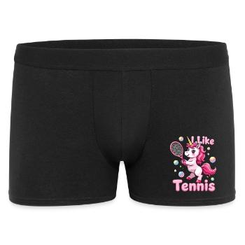 Einhorn Tennis Kinder Geschenk - Männer Boxer Shorts - Schwarz - Vorne