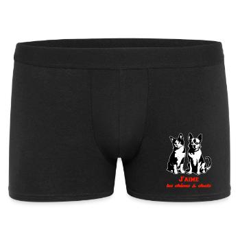 je taime chien & chat 2026 les amoureux - Boxer Homme - noir - Devant