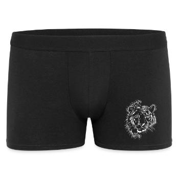 halb Löwe halb Tiger - Männer Boxer Shorts - Schwarz - Vorne