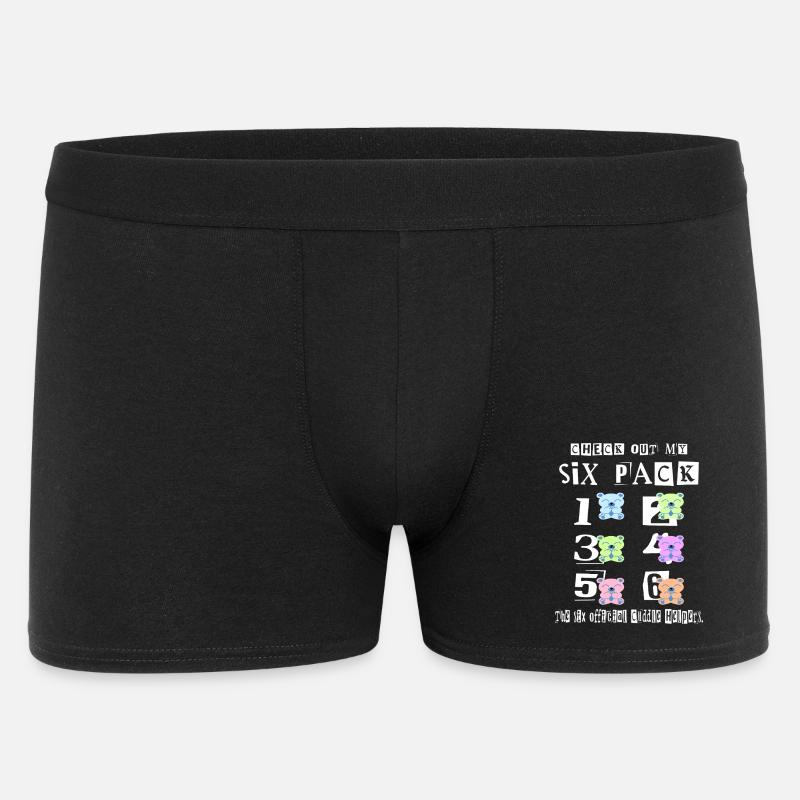 Teddy Kuschel Six Pack - Männer Boxer Shorts - Schwarz