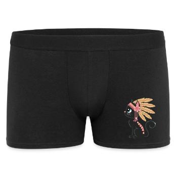 Boho Plume Chat - Boxer Homme - noir - Devant