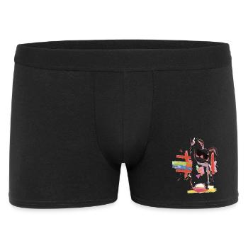 Regenbogenroboter Partystar - Männer Boxer Shorts - Schwarz - Vorne