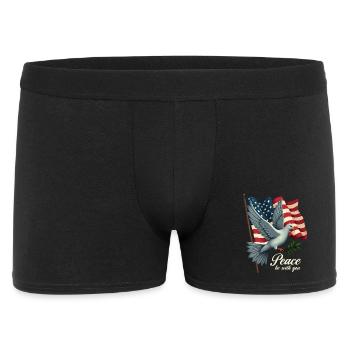 Colombe de la paix avec drapeau - Boxer Homme - noir - Devant
