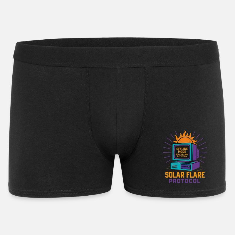 T-shirt Retro Tech Solar Flare Protocol - Boxer Homme - noir