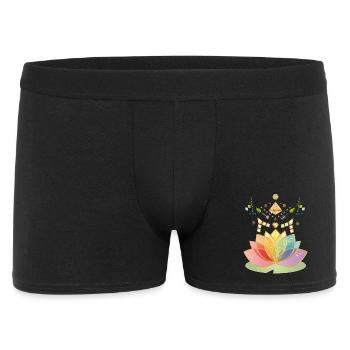 Symbole coloré de fleurs de chakra avec des ornements - Boxer Homme - noir - Devant