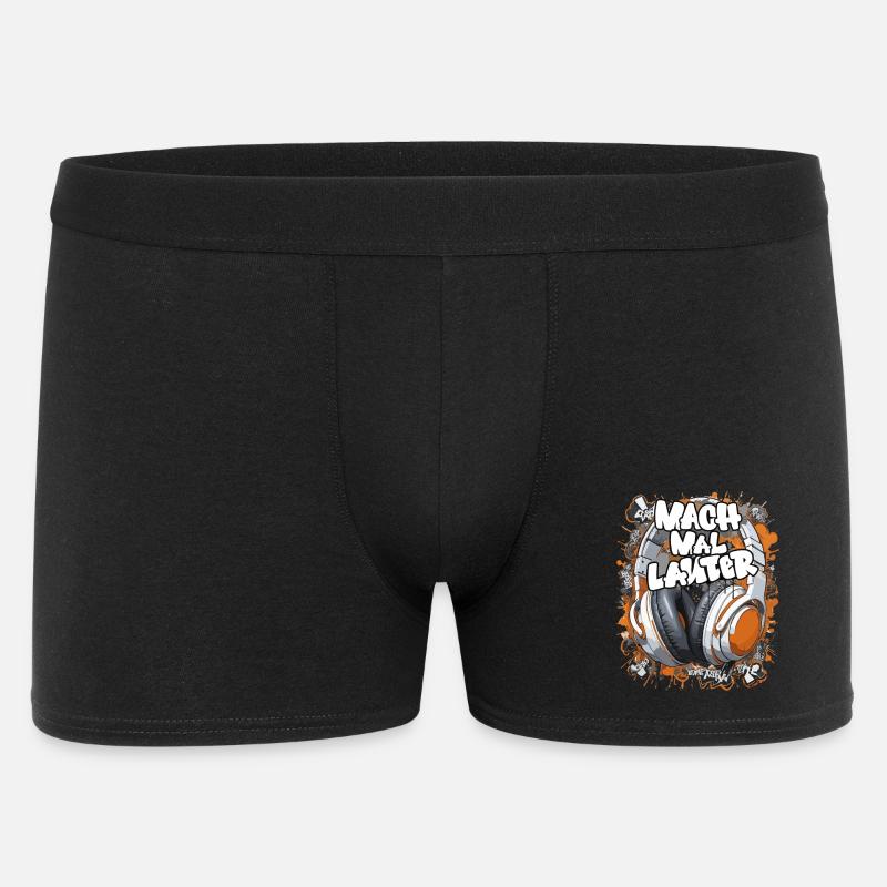 Graffiti-Headphones mit Slogan - Männer Boxer Shorts - Schwarz